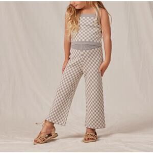 Rylee + Cru Gray Checkered Kids Matching Set
